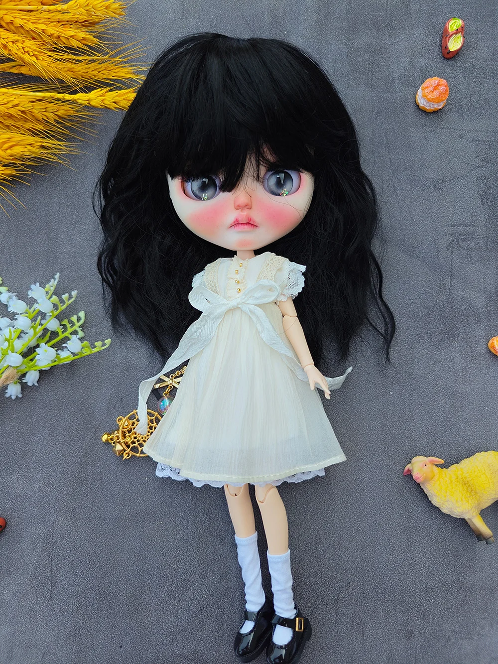 

New Handmade Blythe dolls Clothes Cute Simple Silk For Ymy Licca Azones Ob24 Ob27 28-30cm Azone Doll Accessories