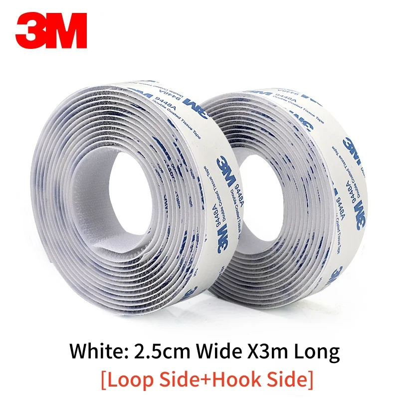 3M 9448A Selbstklebendes Klettband Starkes Spurloses Selbstklebendes Befestigungsband Doppelseitiges Klebeband Hochtemperaturbeständig