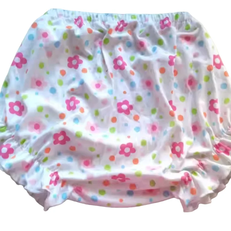 

Cute Cotton ABDL Adult Baby Ruffle Floral Print Bloomer Shorts DDLG Comfortable Breathable Underwear Training Diaper Briefs
