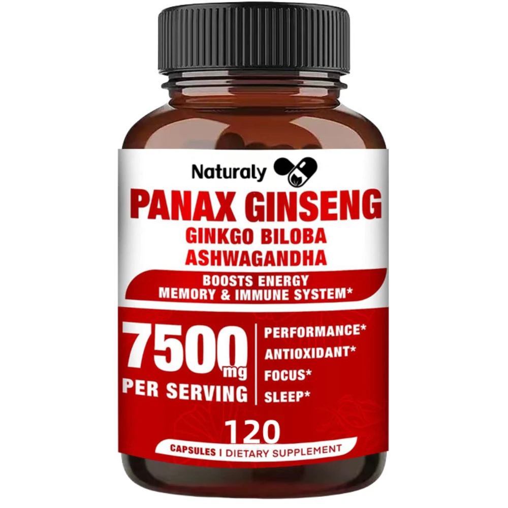 Korean Red Ginseng Capsules - Supports Increased Energy, Mood, Stamina & Performance, Muscle Strength, Ginseng Supplement