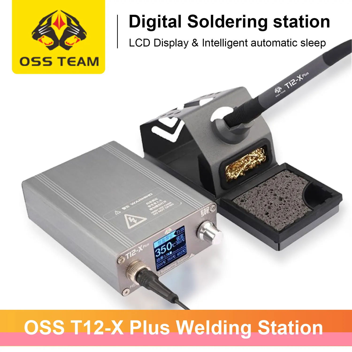 OSS T12-X Plus Soldering Station Digital Welding Equipment Solder Machine with T12 Tips for Electronic Phone PCB Repair Tools