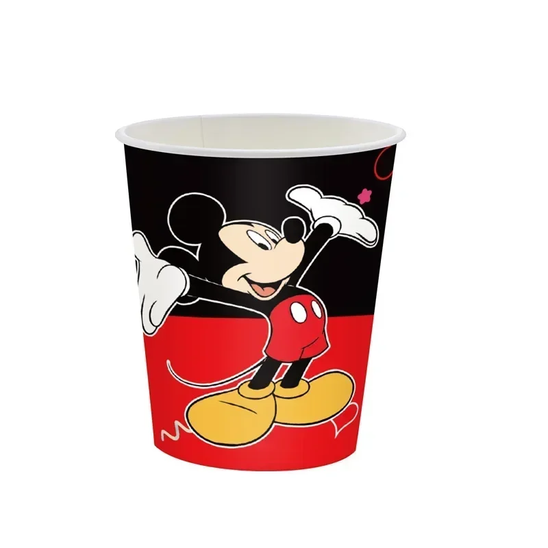 Disney Children\'s Birthday Party Mickey Mouse Black and Red Theme Flag Pulling Balloon Decoration Disposable Tableware Supplies