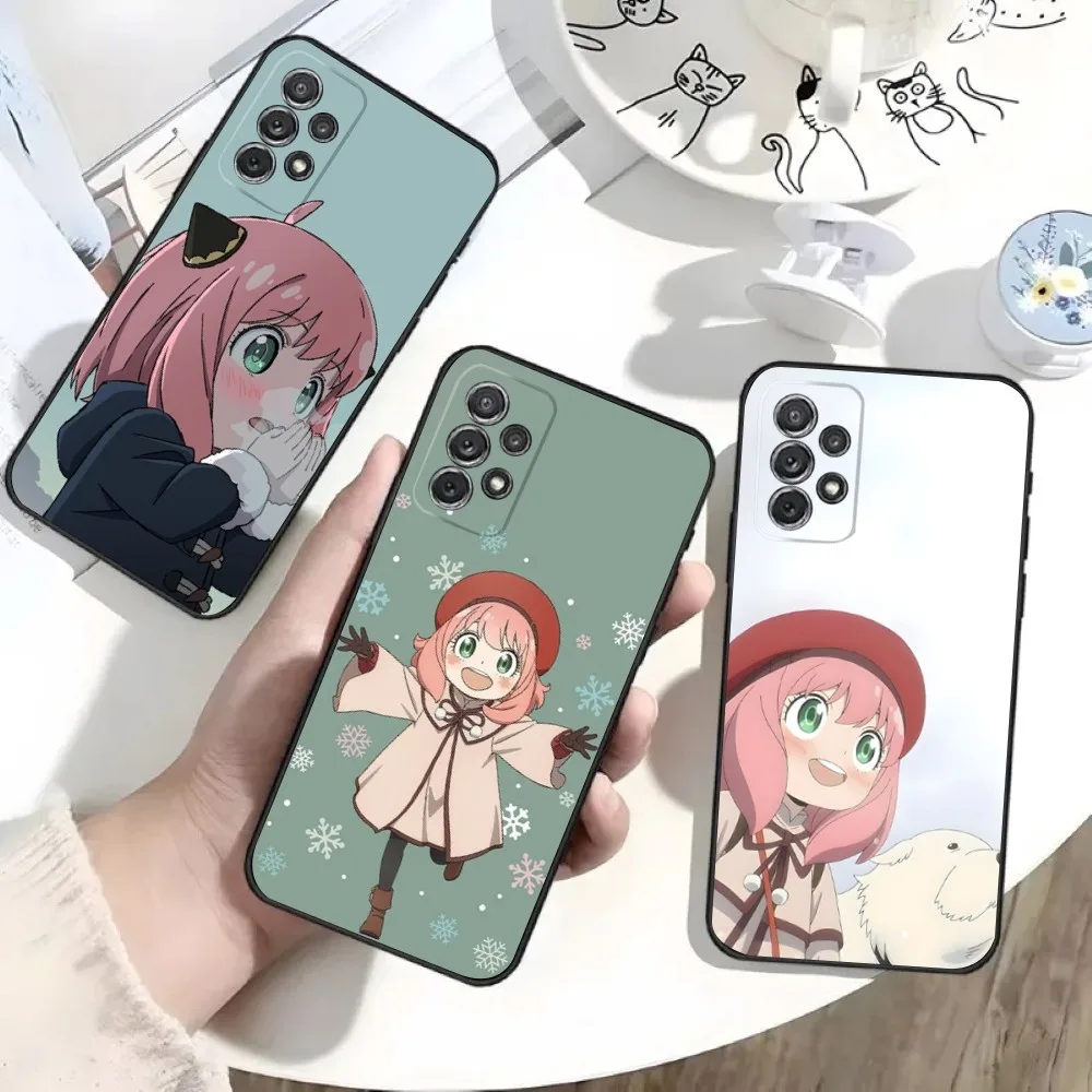 

S-Spy X Family Anya Forger Phone Case For Samsung S25,S24,S21,S22,S23,S30,Ultra,S20,Plus,Fe,Lite,Note,10 Black Soft Shell