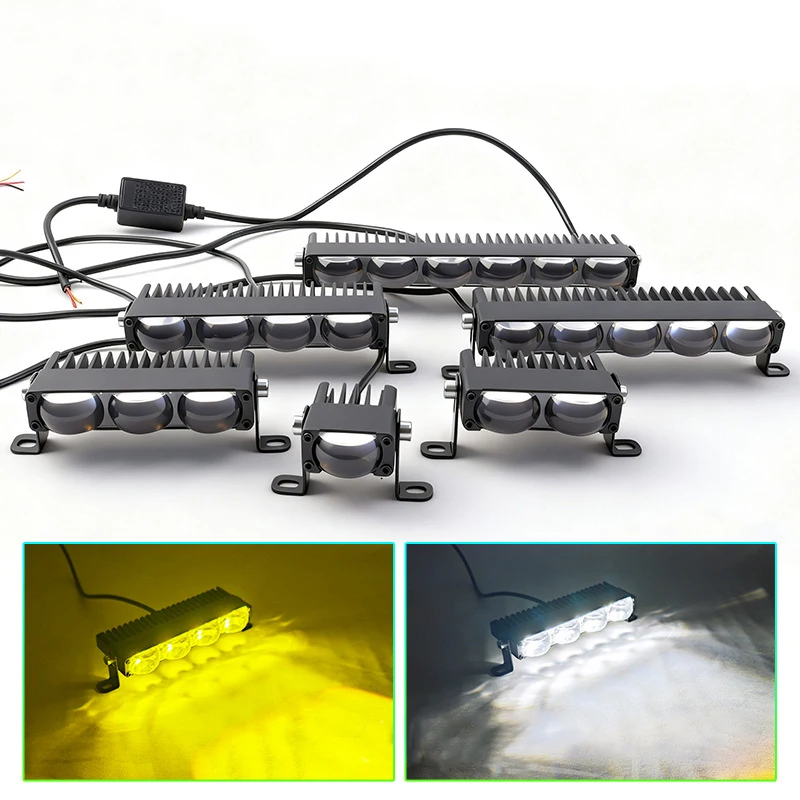 

Zhongnet LED grille lamp with high-definition lens, yellow and white dual-color spotlight, external modification for high beam u