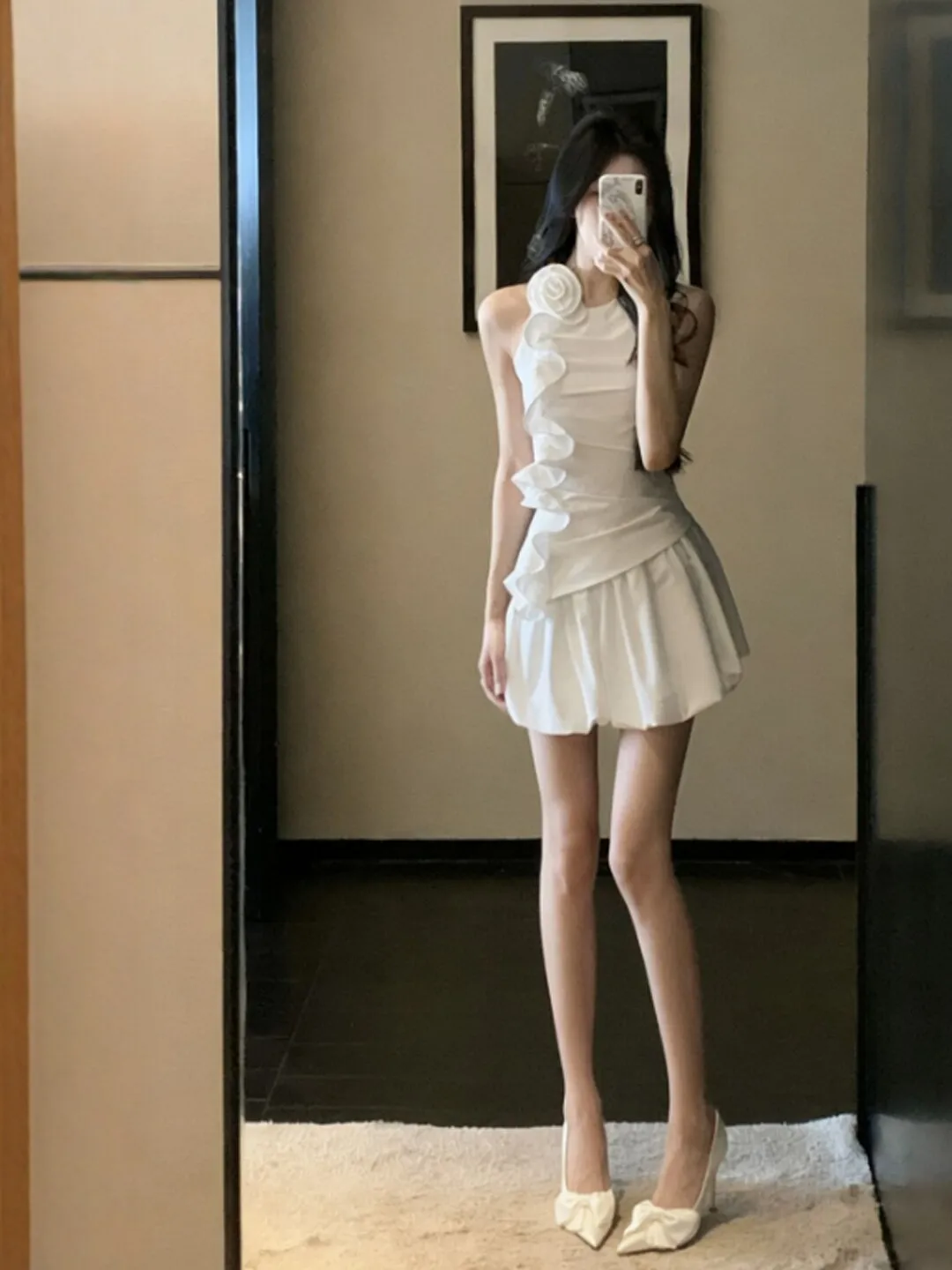 

Unique Small Size Bloom Half Skirt Two-Piece Set Youthful Summer Fashion Casual Comfortable Cotton round Neck T-Shirt