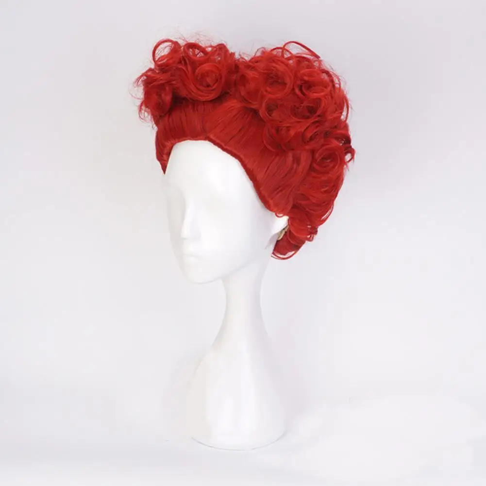 สำหรับอะนิเมะอลิซ เรดควีนคอสเพลย์วิกผมผมสีแดงฮาโลวีนคอสเพลย์อุปกรณ์ประกอบฉากผู้หญิงคอสเพลย์วิกผมสังเคราะห์อุปกรณ์เสริมคอสเพลย์