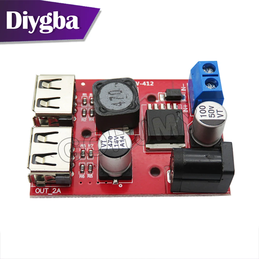 9V/12V/24V/36V to 5V voltage reduction module DC-DC on-board charging solar 3A voltage stabilization (C6B4)