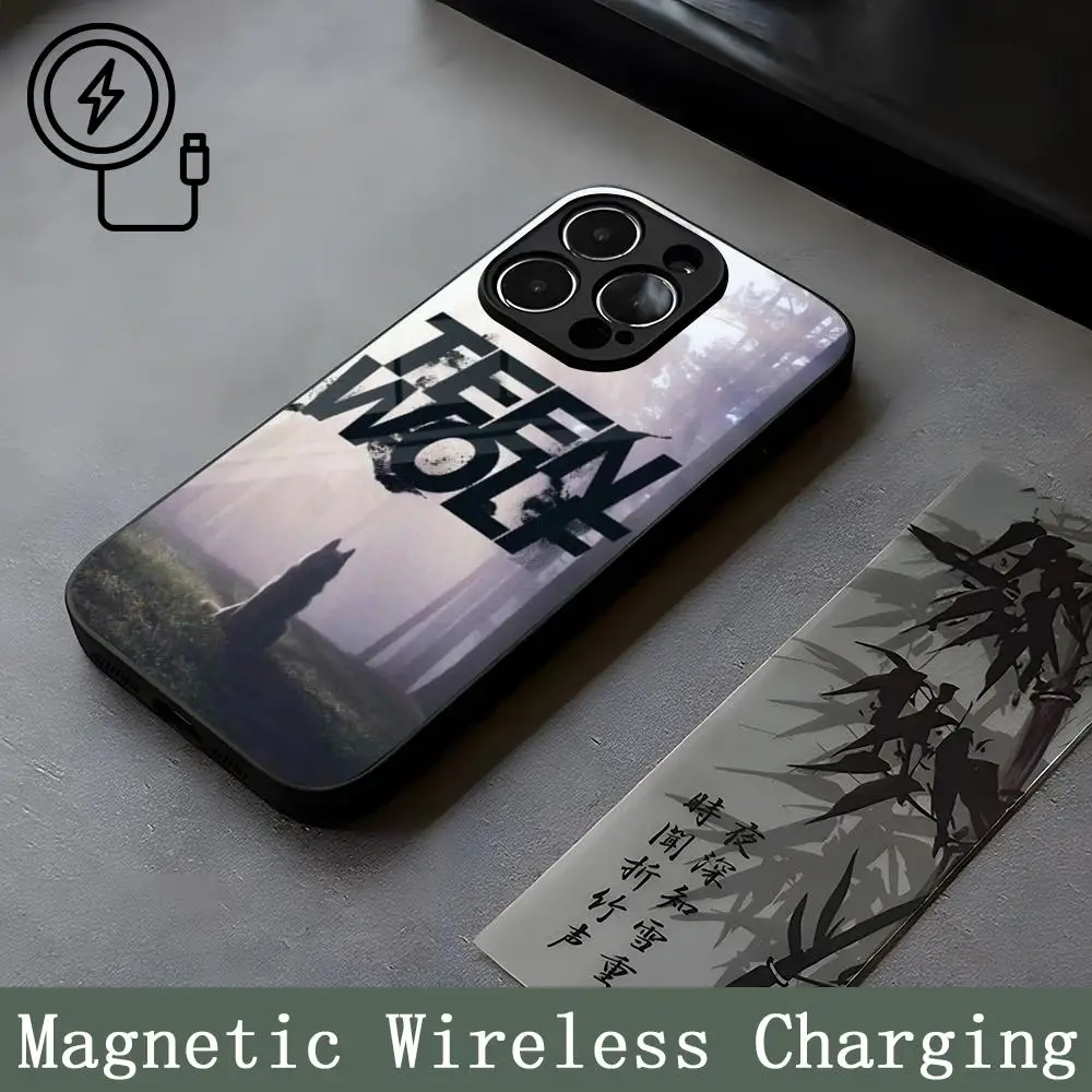 Teen Wolf Mouse Pad Strong Magnetism Glass For iPhone 16ProMax 14 15 13 12 15 11 Pro Max Plus Mini Coque