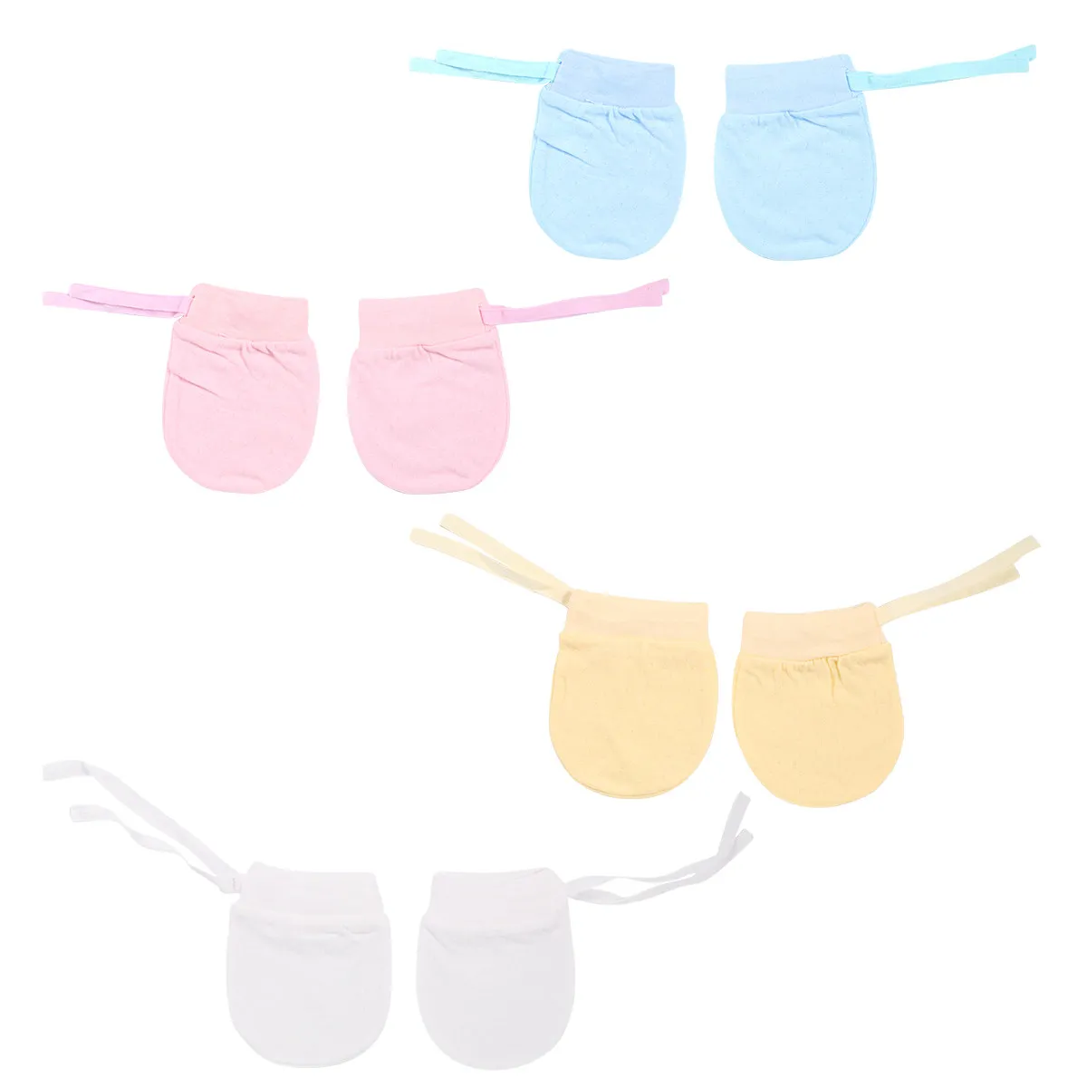 

4 Pairs Anti scratch Gloves Mittens Protective Baby Child Large Size Scratch Proof Wrist Random Color