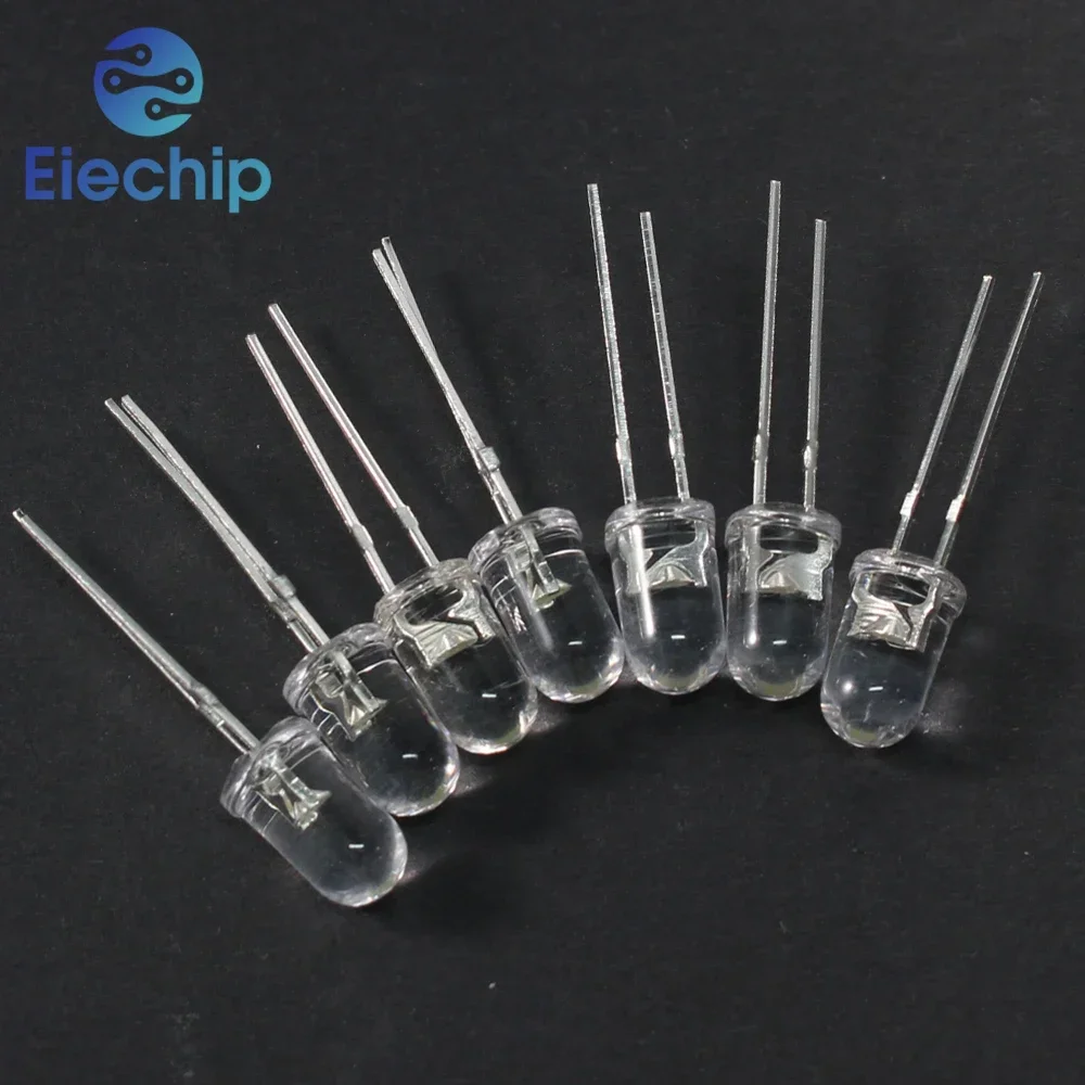 50PCS Transparent LED Diode 5MM White Orange Red Yellow Blue Green leds Lights Diodes Electronic Components