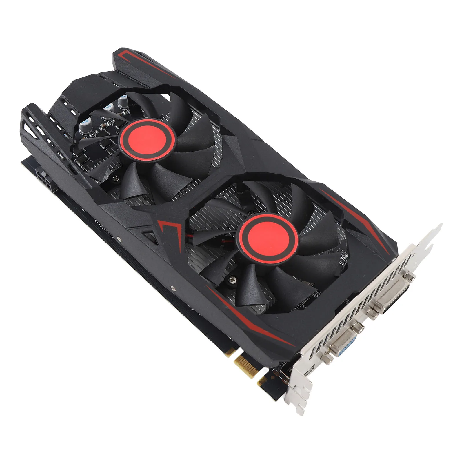 6GB GDDR5 Graphics Card 192Bit Dual Fan PCIe 2.0 16X Slot Gaming Video Card Supports DVI VGA HD Multimedia Interface for Desktop