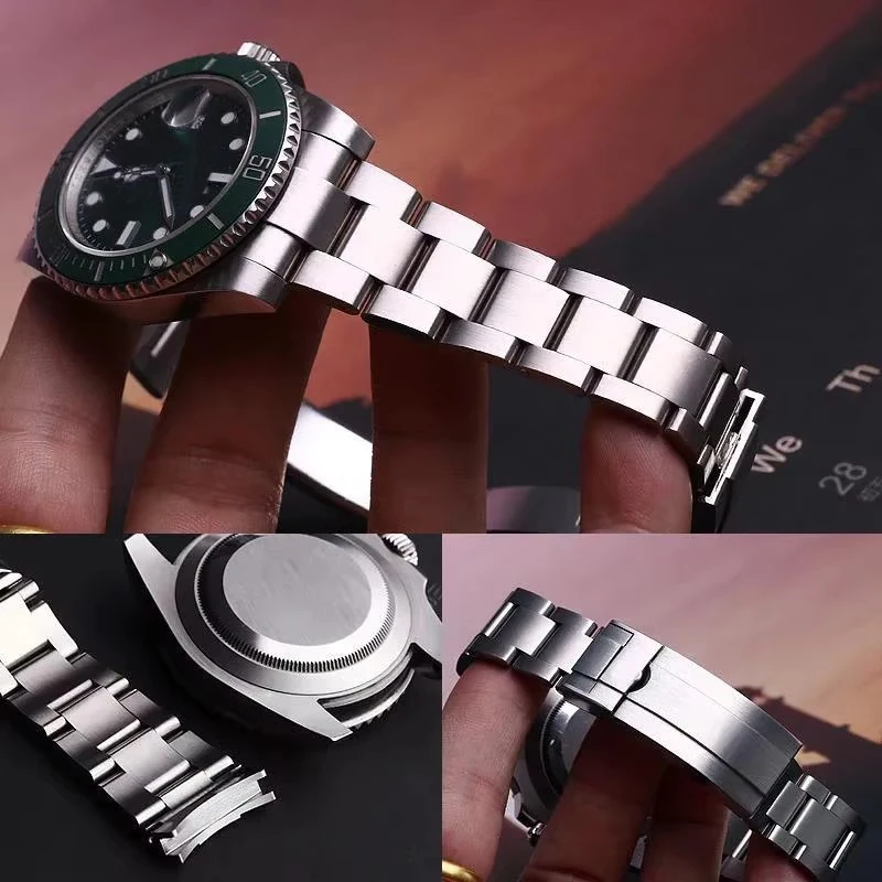 Watch Bracelet For Rolex DAYTONA GMT SUBMARINER Watch Accessories Metal Strap 904 Stainless Steel Watch Band Chain 20mm 21mm