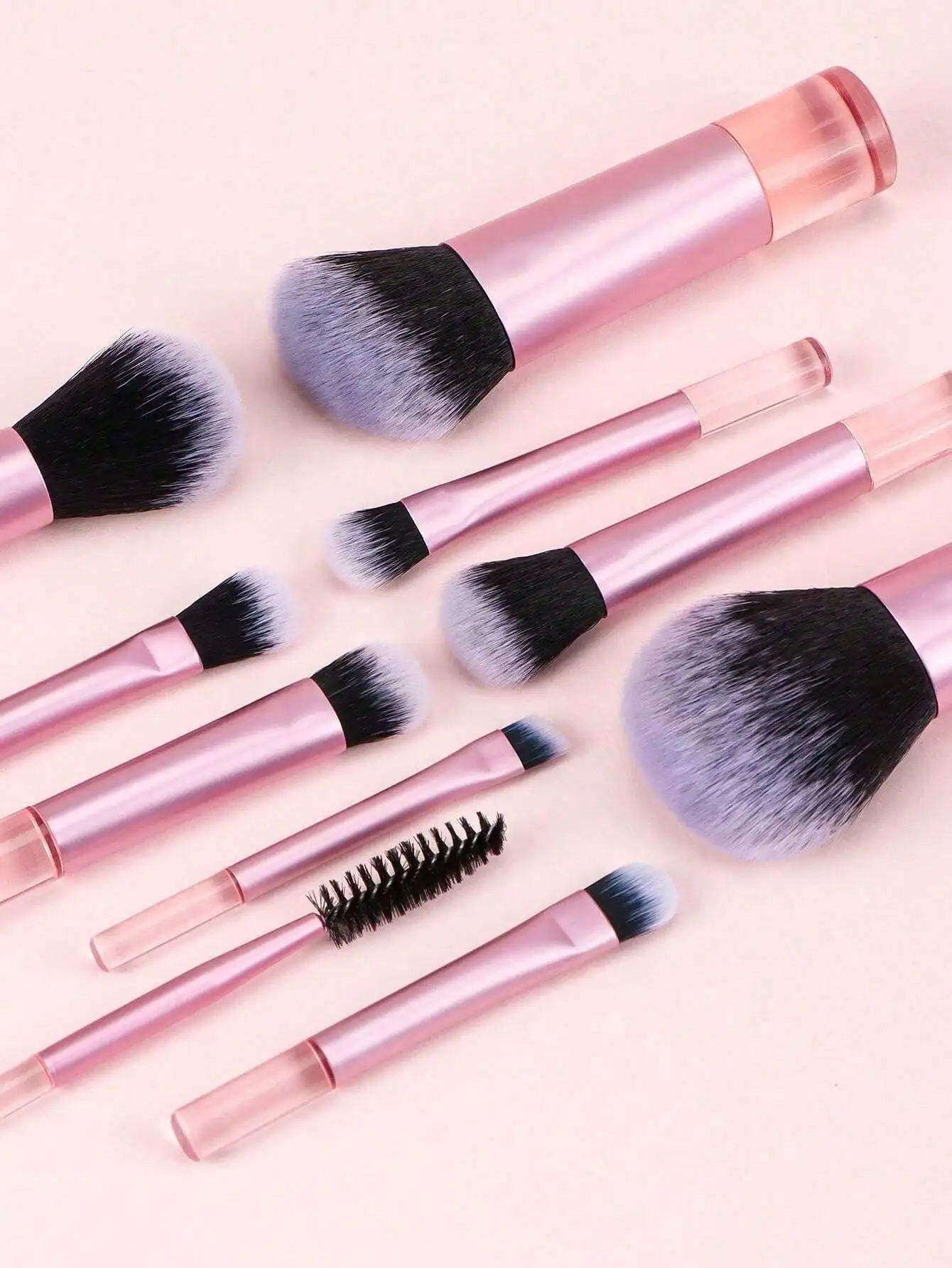 17 PCS Mini Pink Makeup Brush Set, Crystal Short Handle, Compact & Exquisite, Portable Travel Design , Foundation Brush