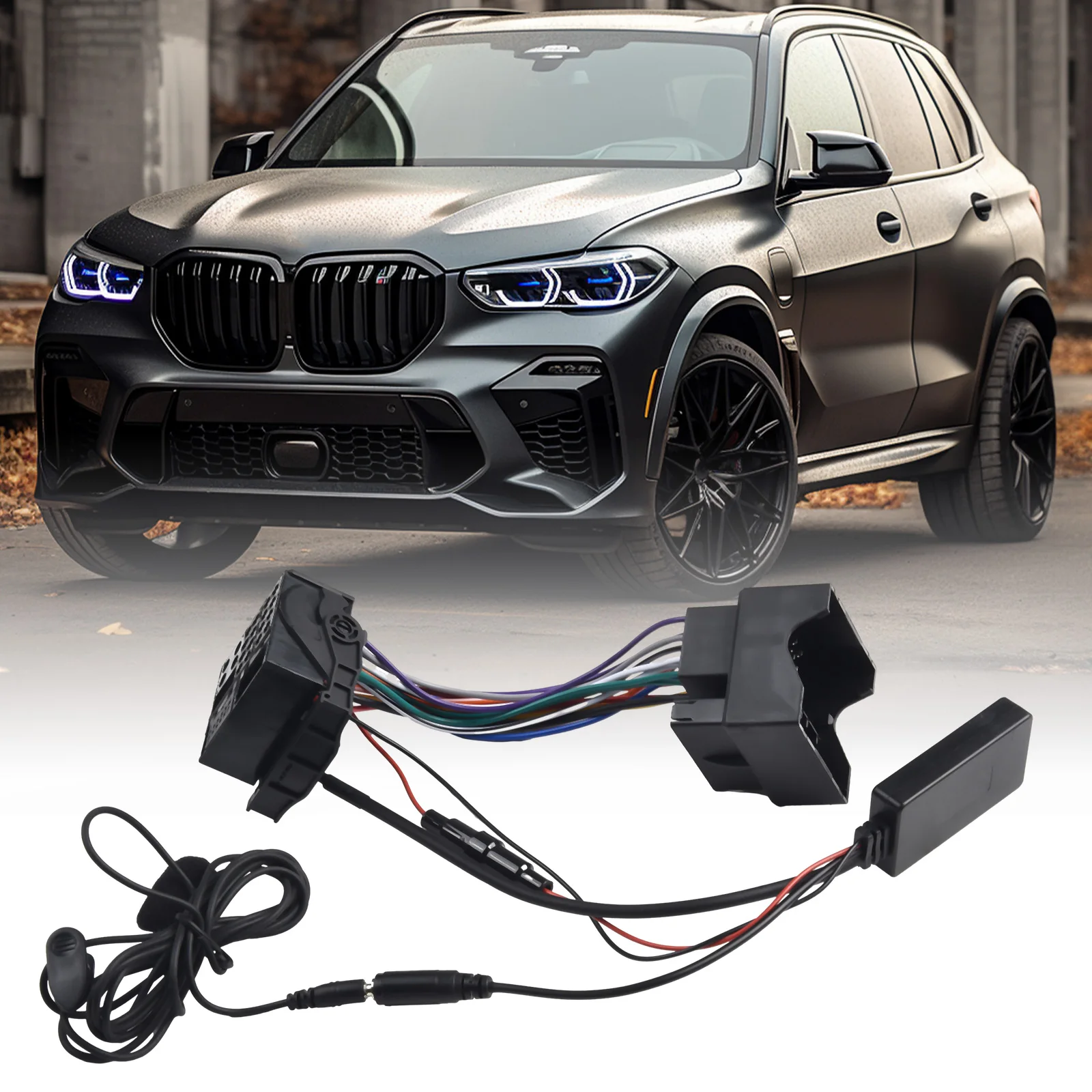 

2x Auto Audio Cable Microphfor 27CM For BMW E83 For X3 Radio Bluetooth-Compatible AUX IN Audio 12pin Cable Adapter 5-12V