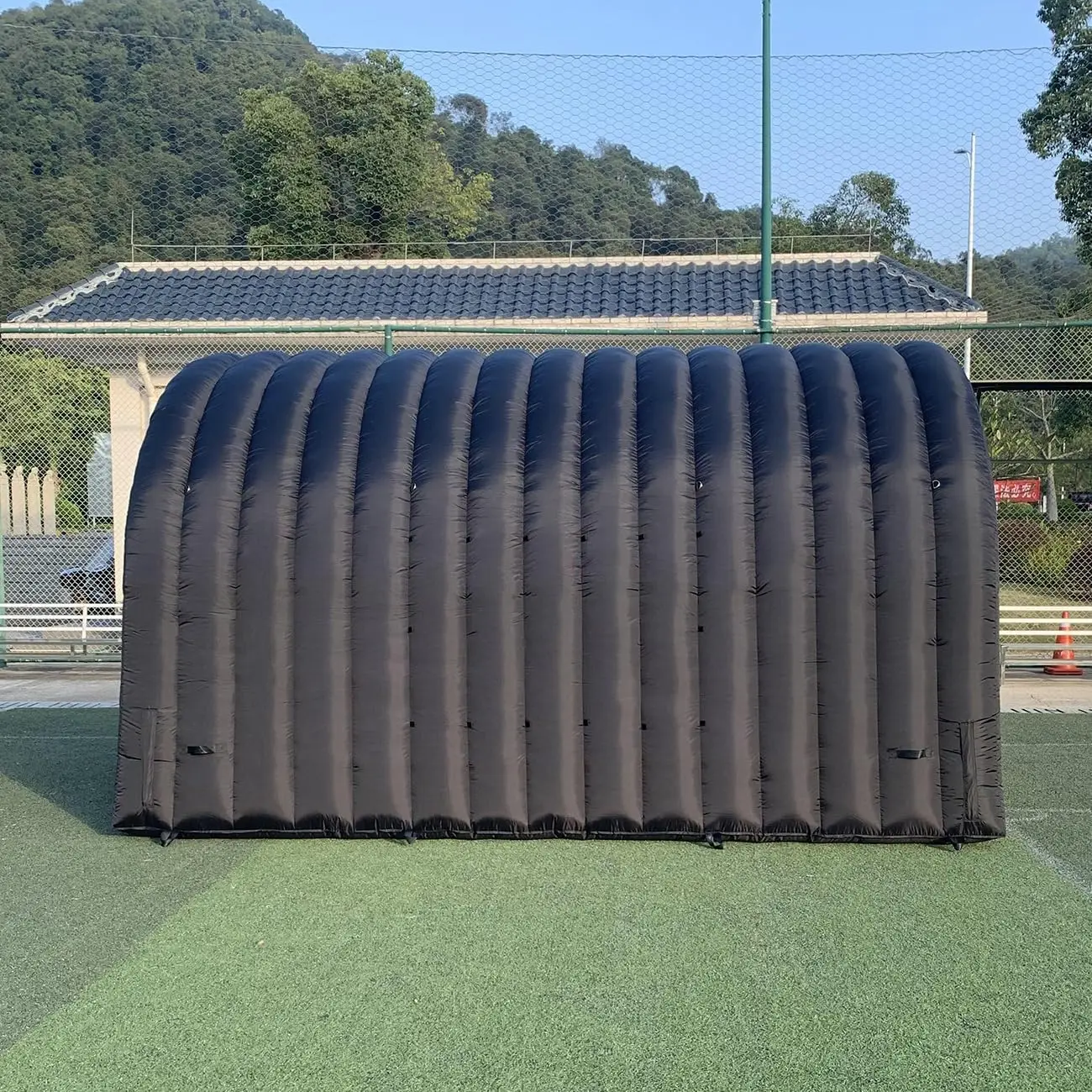 Túnel inflável colorido personalizado, entrada esportiva com ventilador, túnel de futebol, exposição publicitária do evento