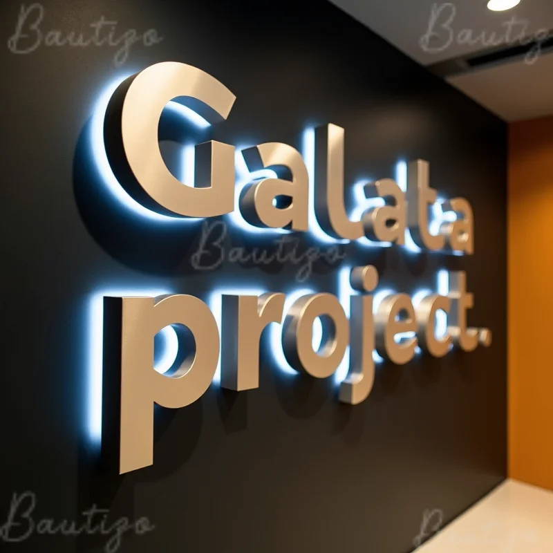 

Custom 3D LED Backlit Metal Letters Sign For Business Storefront Outdoor Waterproof Illuminated Advertising Signage
