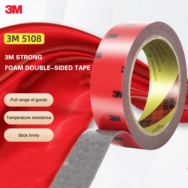 

3M Double-Sided Tape 5112 Long 5M Traceless High Viscosity High Temperature Resistant Fixing Sticker Car Indoor Two Face Tape