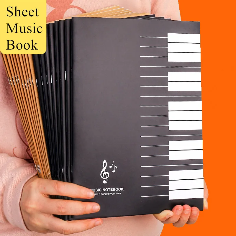 1pcs Sheet Music Book Piano Kraft Paper Notebook Practical Music Exercise Books Keyboard Planners Writing Office Stationery