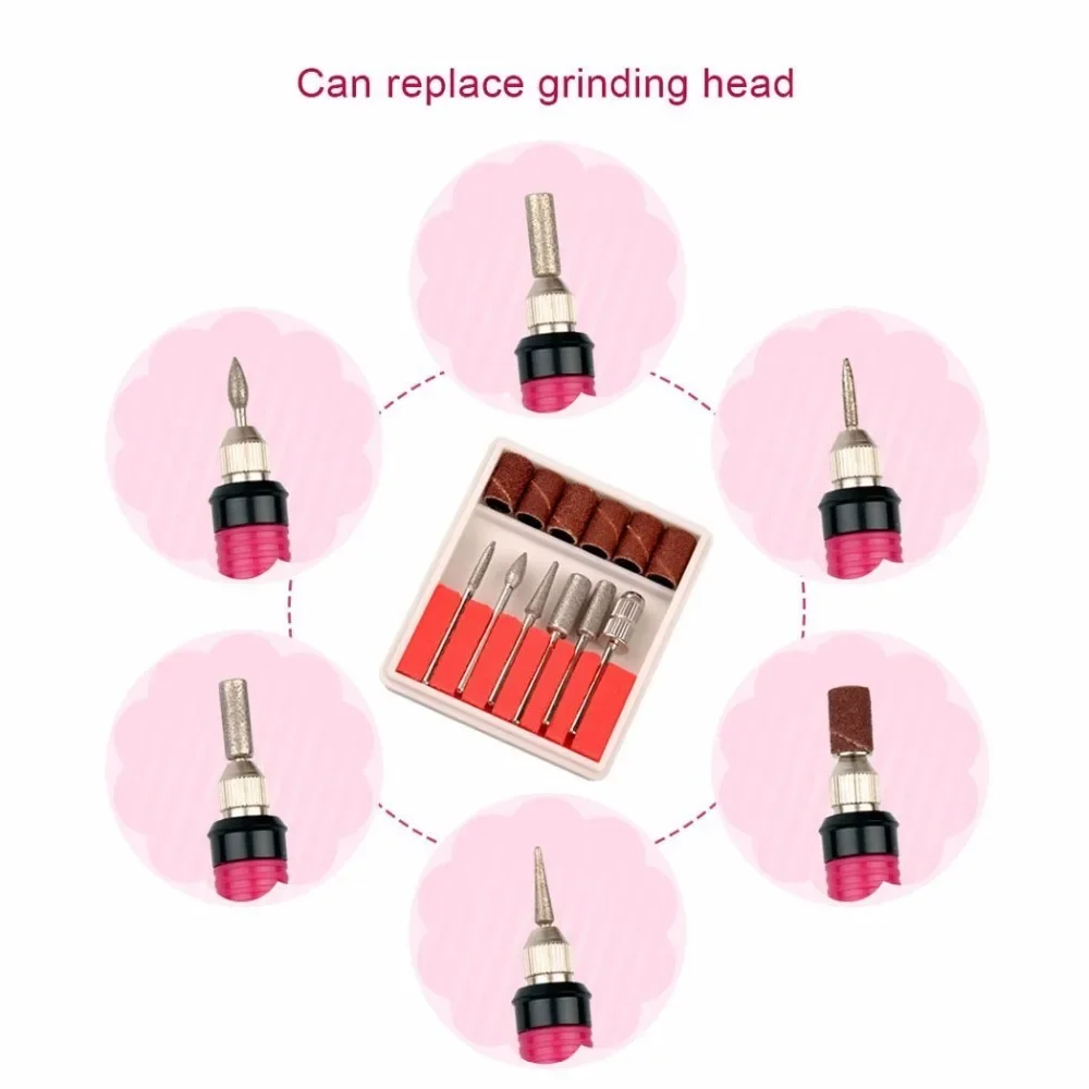 1 Set Professional Electric Nail Drill Machine Manicure Machine Pedicure Drill Set Ceramic Nail File Nail Drill Equipment Tools