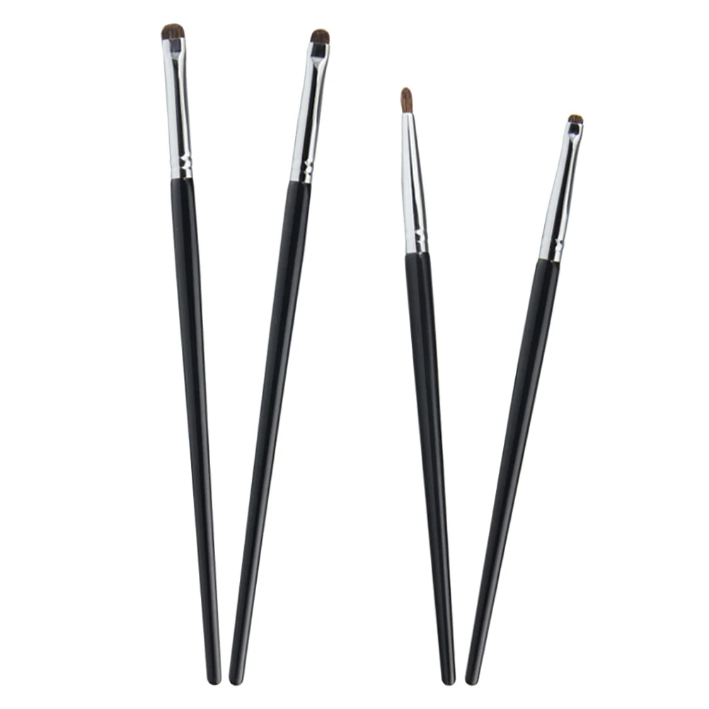 4 pçs kit de escova de sombra em ângulo ferramenta de maquiagem fina para delineador precisão pequeno portátil conjunto de escova de olho feminino ferramentas de maquiagem