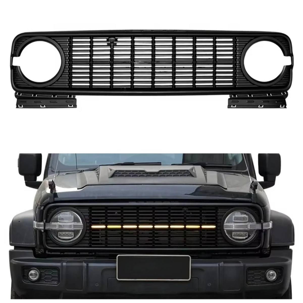 For Tank 300 Retro Dark Net Front Face Upgrade Accessory Condition New Material ABS