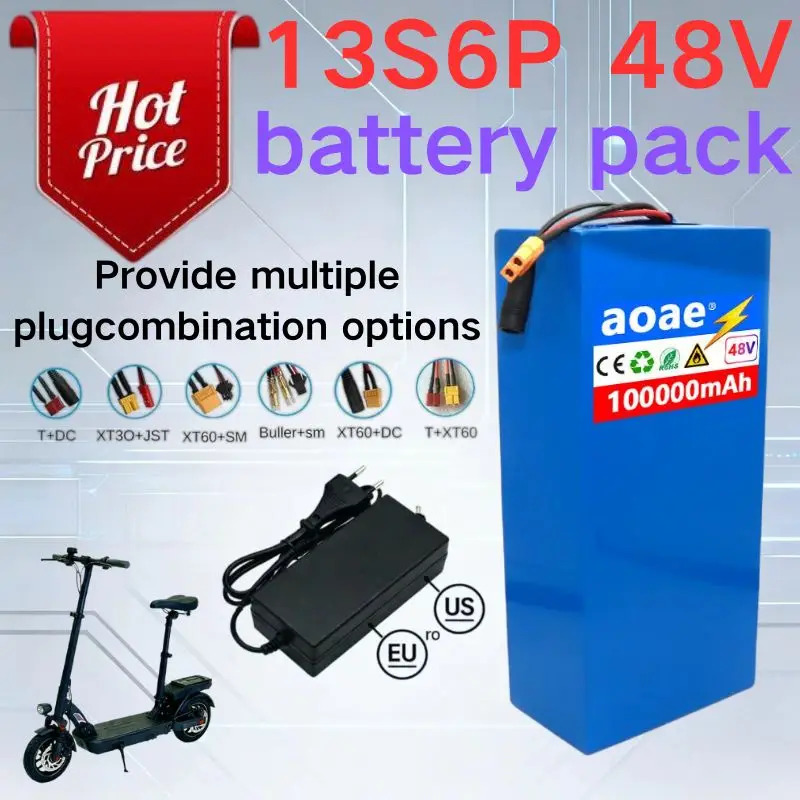 

Литиевая аккумуляторная батарея 13S6P 48В 100Ач высокой мощности с увеличенным сроком службы для электровелосипедов и скутеров