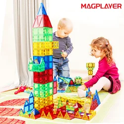 Magplayer piastrelle magnetiche di vendita calde Building Blocks Set di costruzioni magnetiche per bambini giochi educativi Montessori giocattoli per bambini