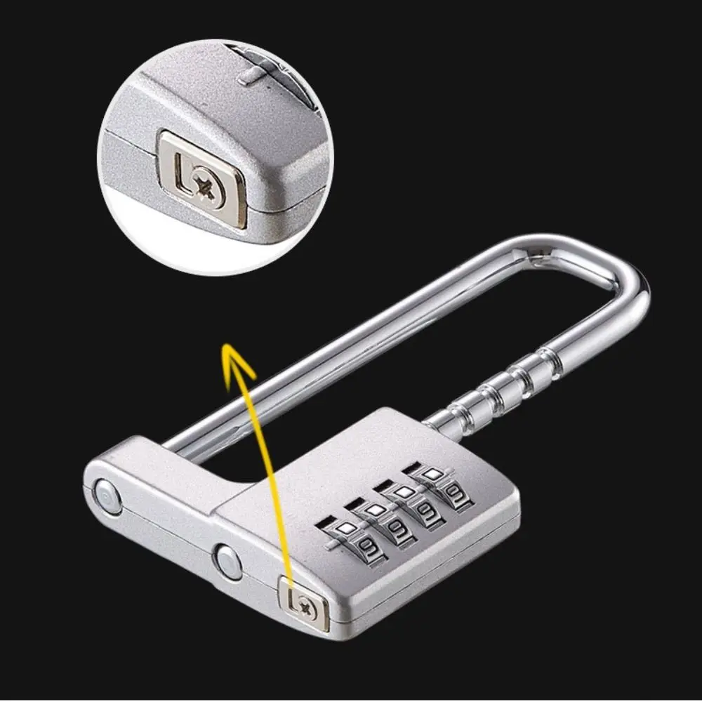 Adjustable Lengthened U-shaped Lock 4Digit Safely Code Combination Padlock Changeable Mechanical Password Lock Head Gym