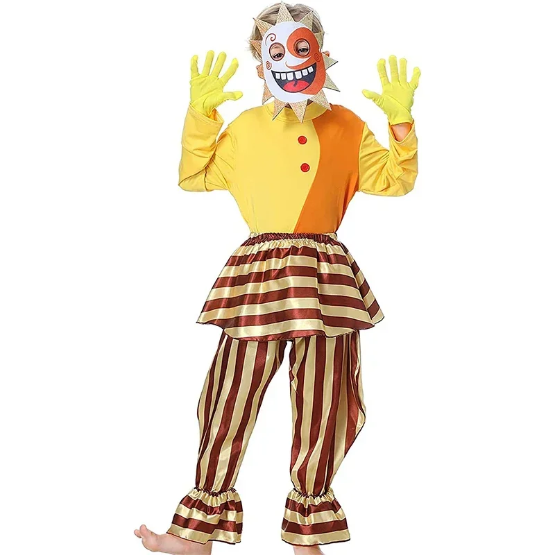 Coslan FNAF Sundrop Moondrop Costume Kids Sundrop Moondrop Costume Sun Moon Clown Cosplay Outfit Halloween Costume Child