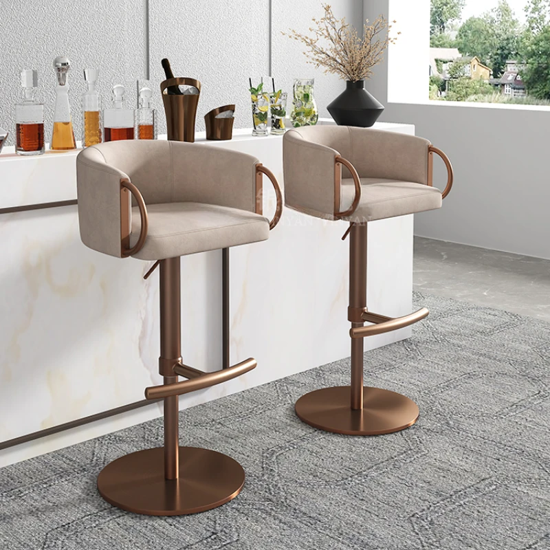 Italian Minimalist Bar Stool Stainless Steel High Counter Bar Stool Kitchen Ground Sillas Para Barra De Cocina Furniture