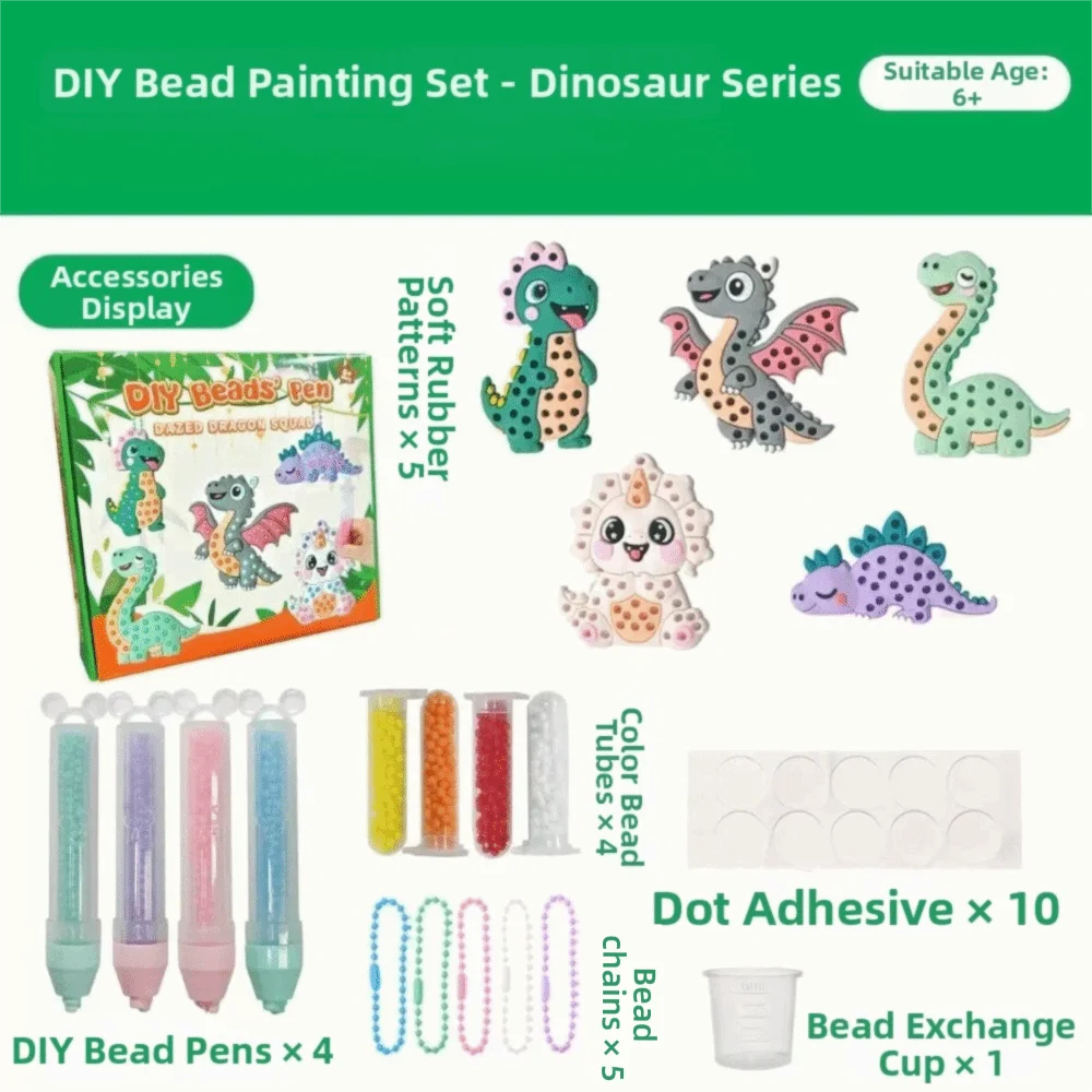Rainbow Bow Handmade Set Beads Pen Creative Production Sticker Set Handmade Bead Painting Ballpoint Pen Painting Princess Theme