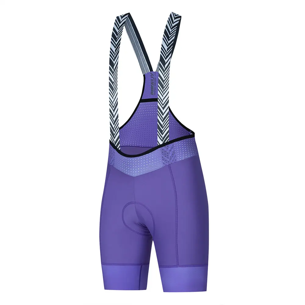 PRENDI Women Cycling Bib Shorts Purple Gel Pad Pro Summer Cool Female Ropa Ciclismo Clothing with Rubber Non-Slip Band Lady Wear