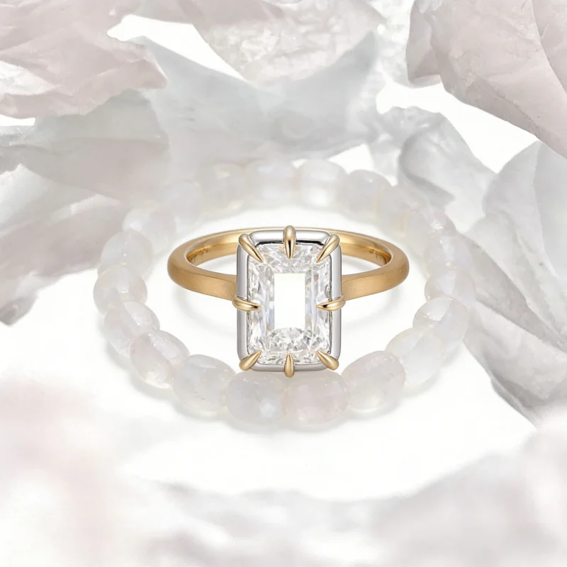 5CT Radiant D Color Personalized Moissanite Ring Custom Crafted Sparkling Ring for Timeless Elegance Gifting Wholesale Price