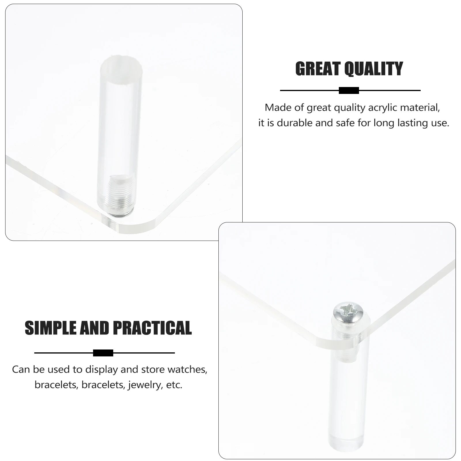 

Acrylic Jewelry Stand Displaying Bracelet Watch Rack Shelf Stands Single Showcase