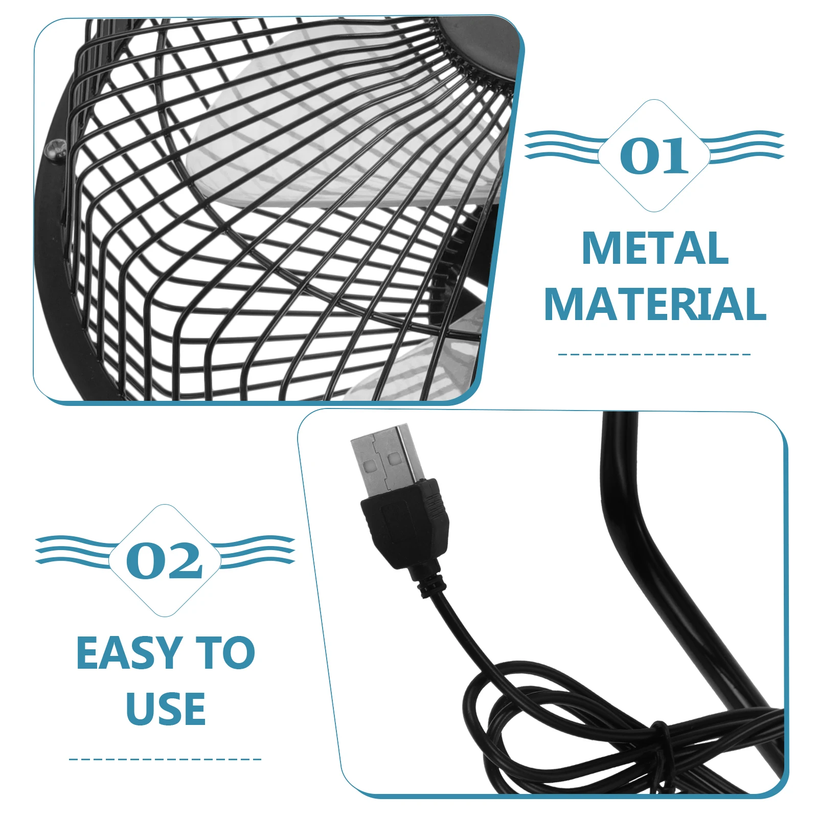 

8 Inch 360 Degree Usb For Laptop Desktop Cooling Portable Mini Table With Adjustable Direction Retro Style