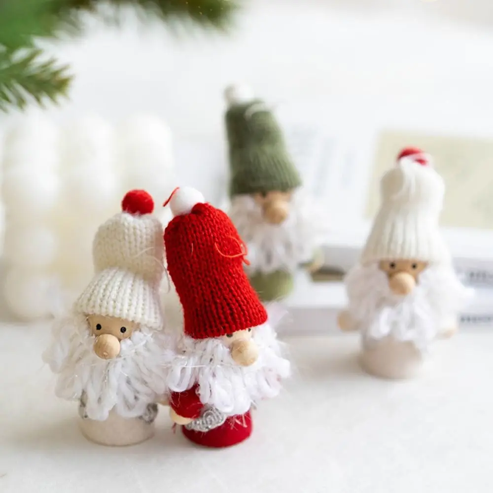 Knitted Fabric PP Cotton Christmas Faceless Doll Red White Grey Soft Christmas Decoration Glowing Gnome Doll Ornament