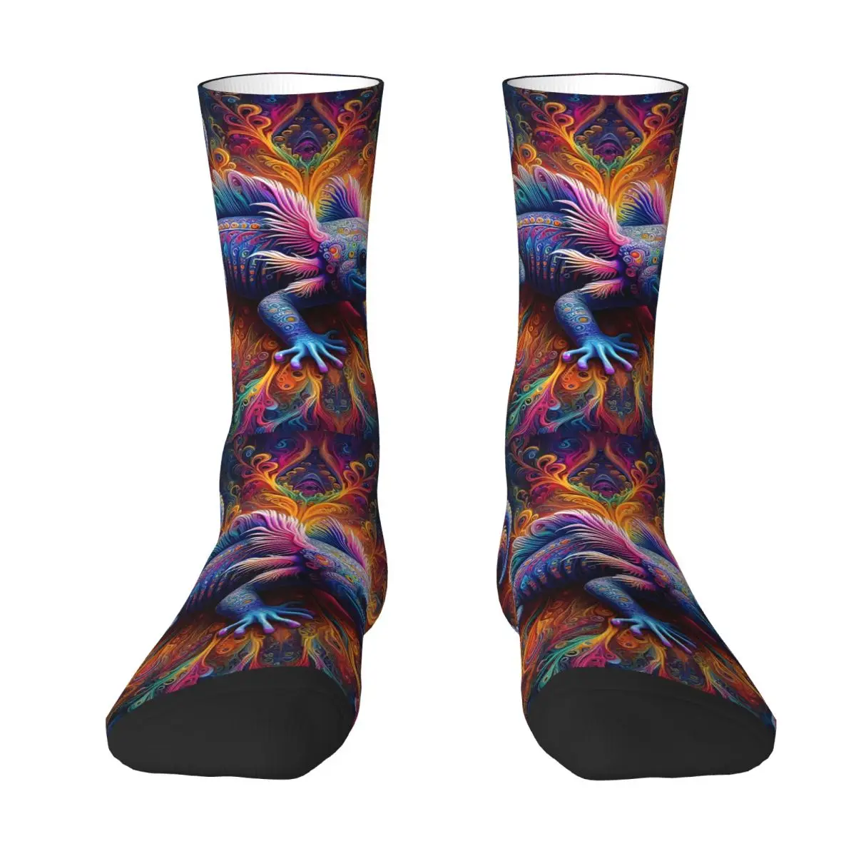 Cute Axolotl Socks Hiking 3D Print Boy Mid-calf Sock