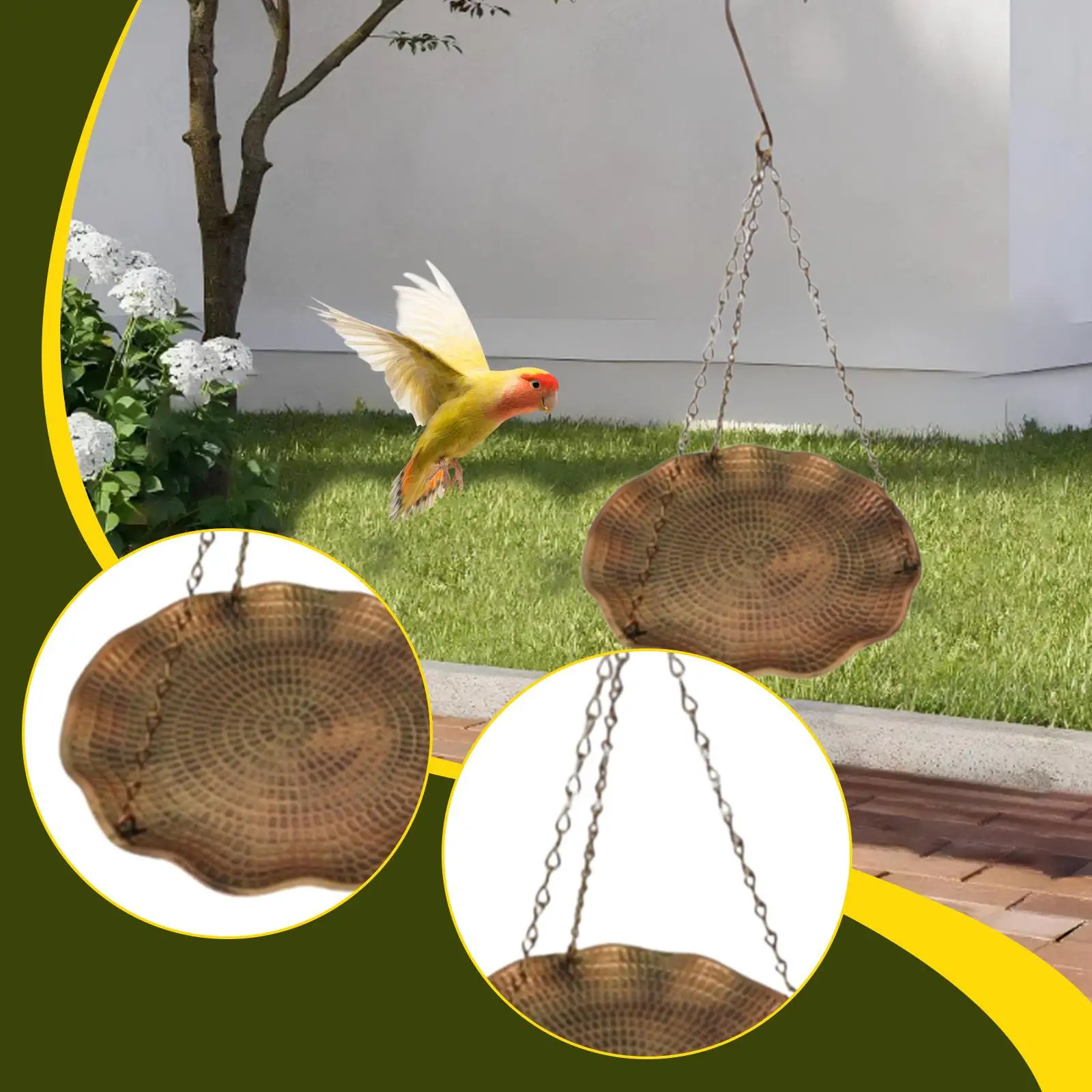 

Подвесная кормушка-птичник Iron Bird с функцией водяной ванночки для диких птиц, сада, двора, станция для поения бабочек и пчел