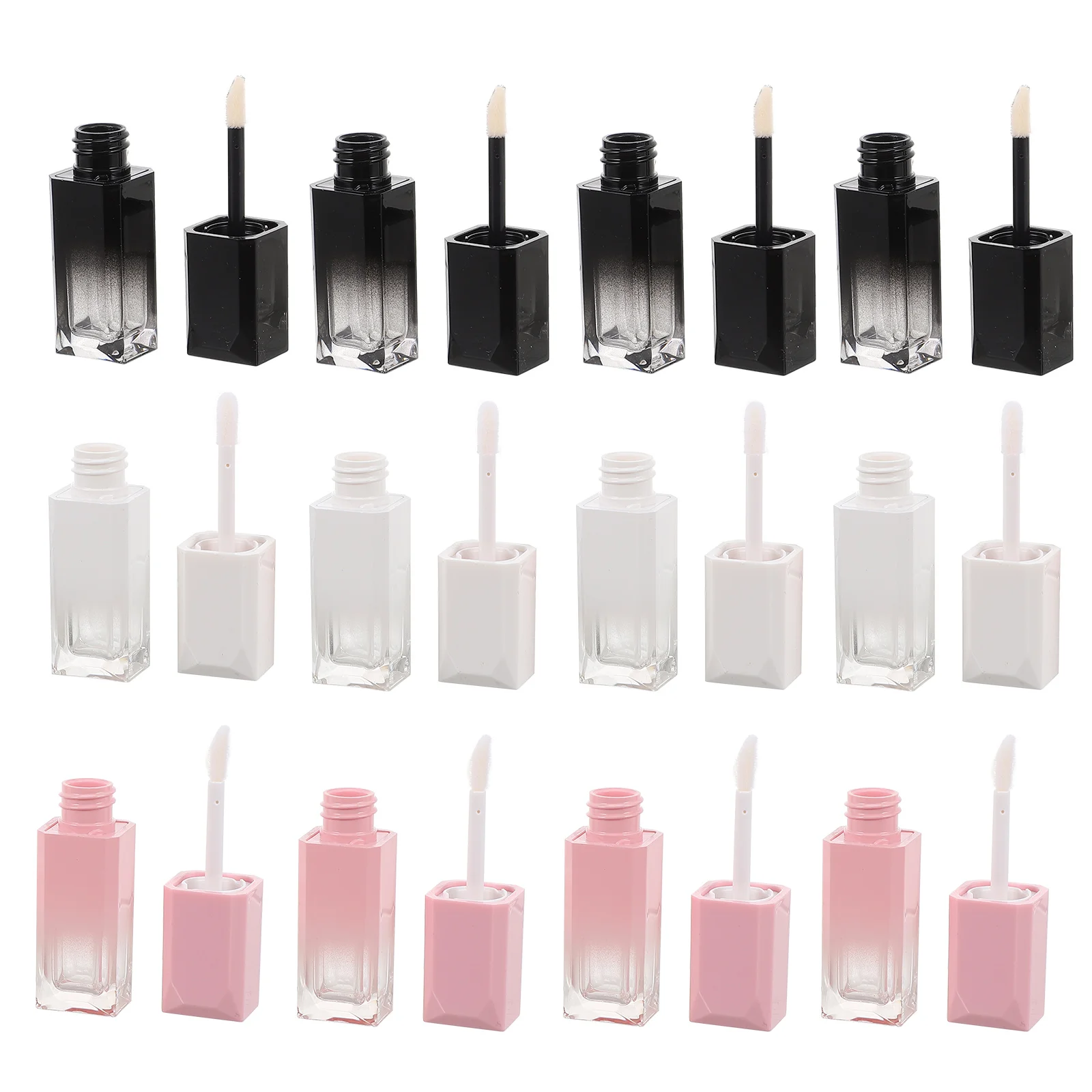 

12 Pcs Lip Gloss Tube DIY Color Tubes Gradient Lip-glaze Bottles Abs Empty Lipstick Travel Size