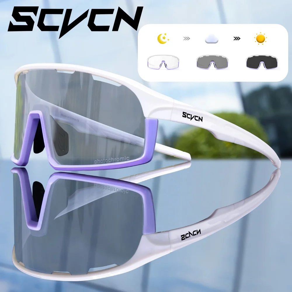 AliExpress SCVCN Photochromic Sunglasses Cycl Men UV400 Eyewear Sports MTB Outdoor Goggles Bicycle UV400 Women Cycling Glasses Sunglasses