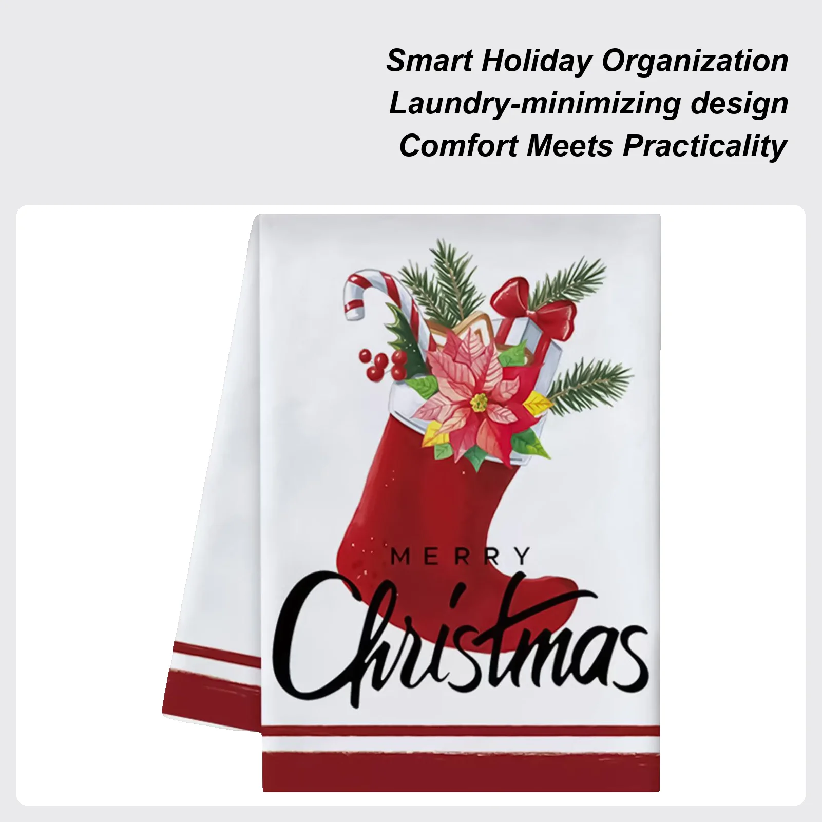 Christmas Hand Towels 6-Piece Absorbent Microfiber Seasonal Winter Christmas Towels Holiday Decor for Home Farmhouse Desktop