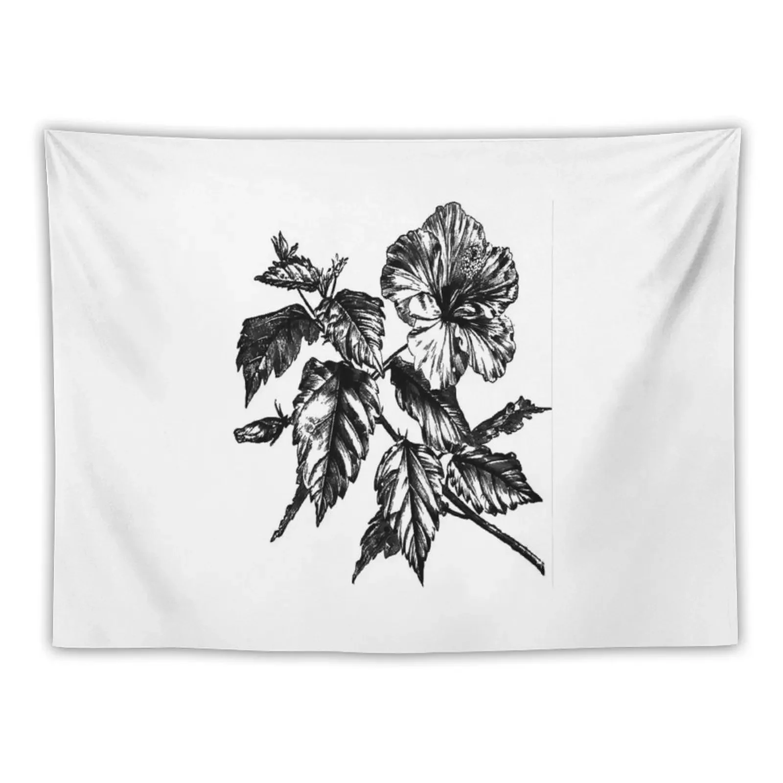 Black & White Flower Art Tapestry Bedroom Decor Carpet On The Wall Tapestry