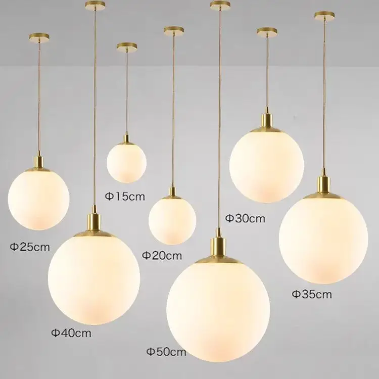 

Креативный подвесной светильник из молочно-белого стекла, современный медный светильник, отель, кафе, офис, гостиная, столовая, прикроватное глобальное подвесное освещение