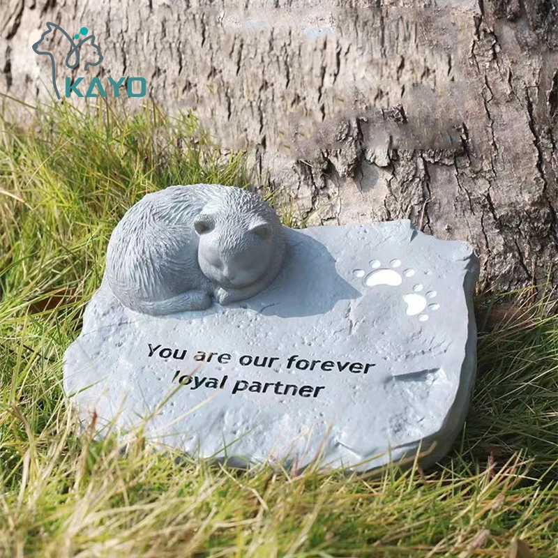 

Heaven's guardian pet tombstone Cat puppy love pet Funeral monument Animal resin memorial sacrifice stone