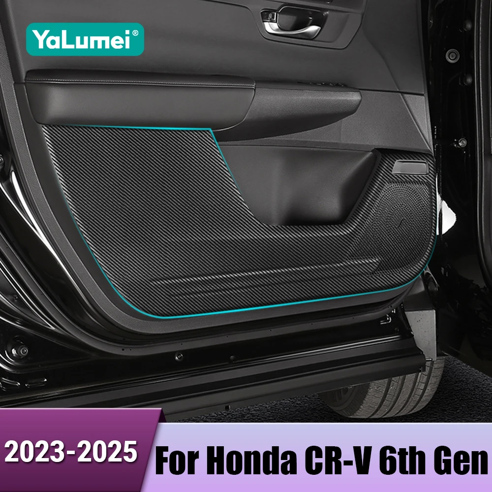

PU Leather Car Door Anti-Kick Pad Anti-Kick Dirty Protective Mat Accessories For Honda CR-V CRV 6th Gen 2023 2024 2025 Hybrid