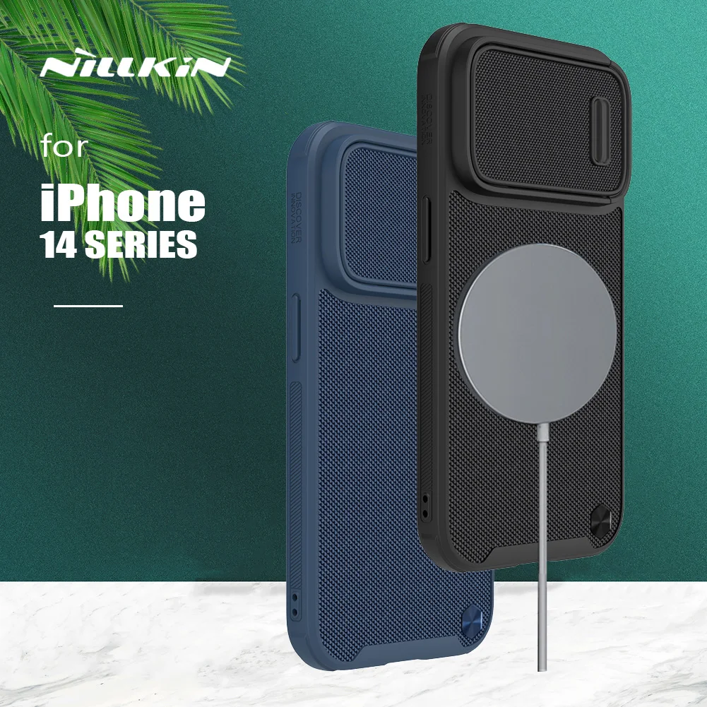 

Чехол Nillkin с текстурой S для iPhone 14 Pro Max, магнитный нейлоновый чехол для объектива камеры Magsafe для iPhone 14 Pro 14 Plus