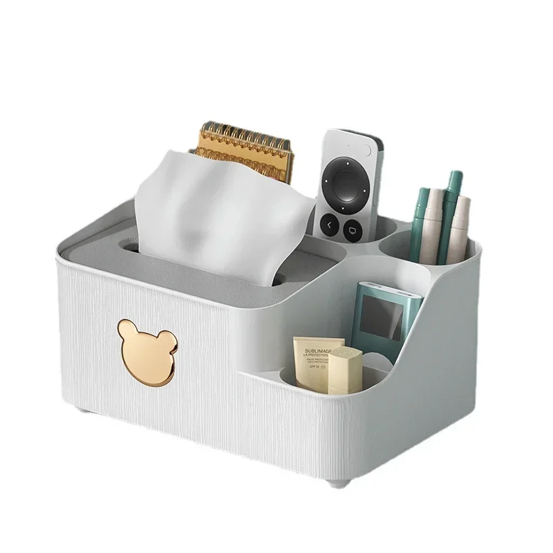 Tissue Storage Box Living Room Desktop Storage Multi-function Storage Box