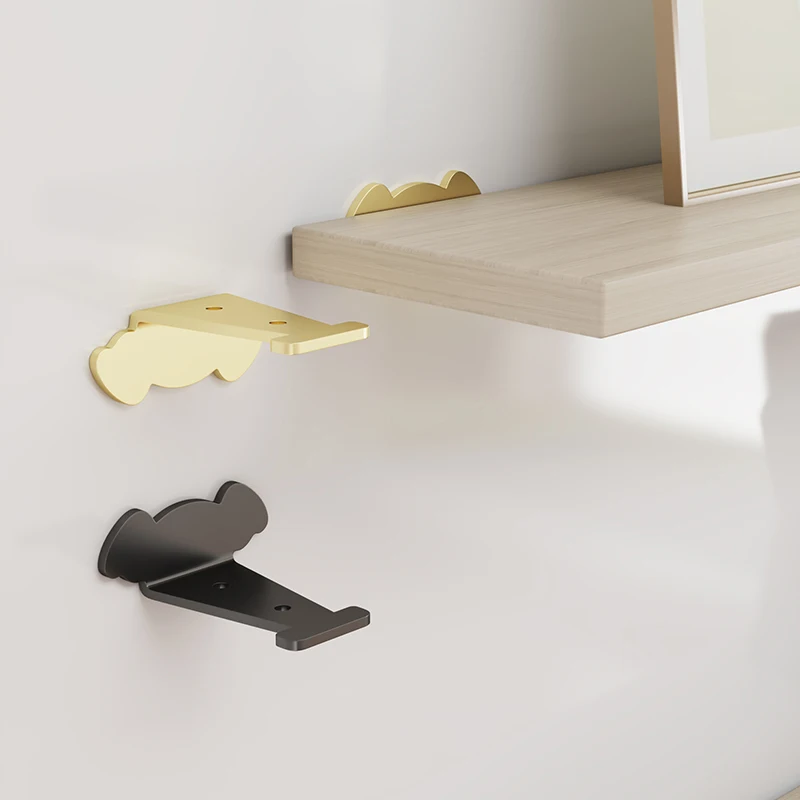 

2PCS Non Perforated Layer Board Support Concealed Wall Shelf Right Angle Fixing Device Triangular Iron Non Partition Support