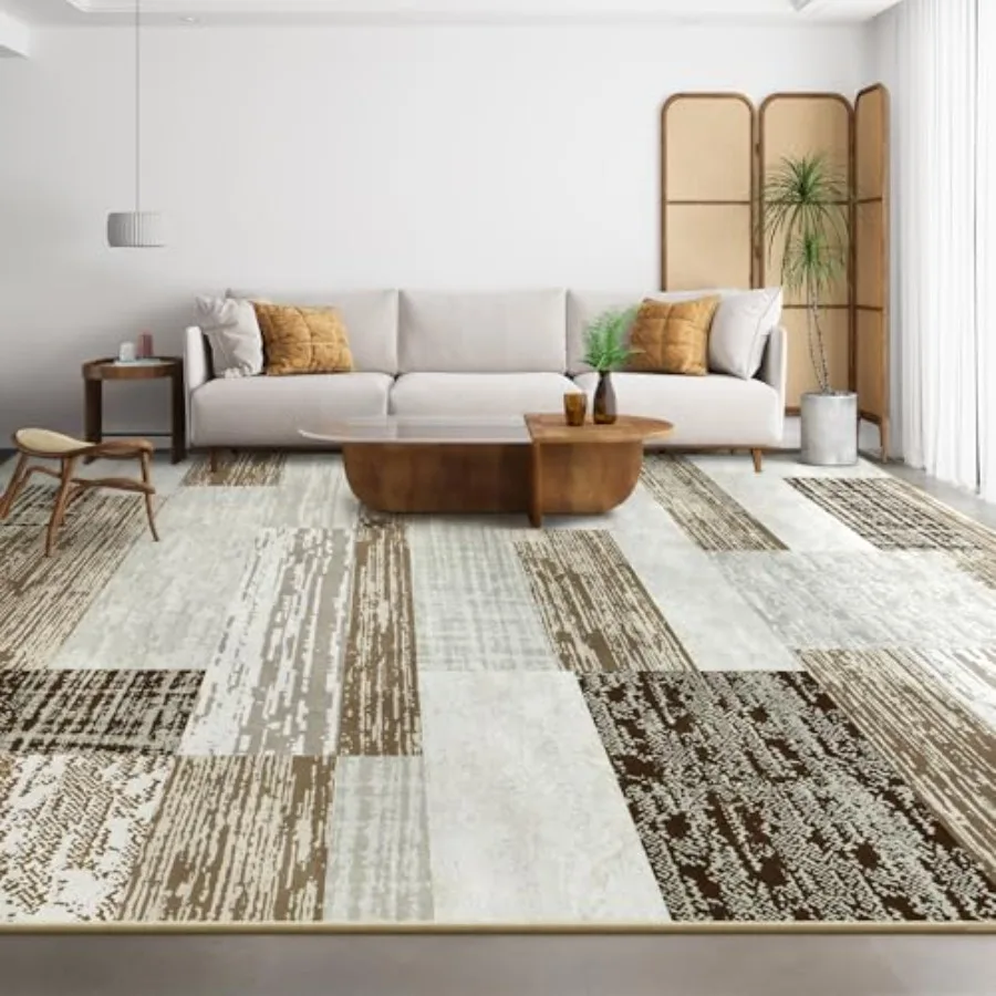 

Large Area Rugs for Bedroom Living Room Dining Room Nursery Office Modern Geometric Patchwork Floor Decor with Aesthetic Appeal
