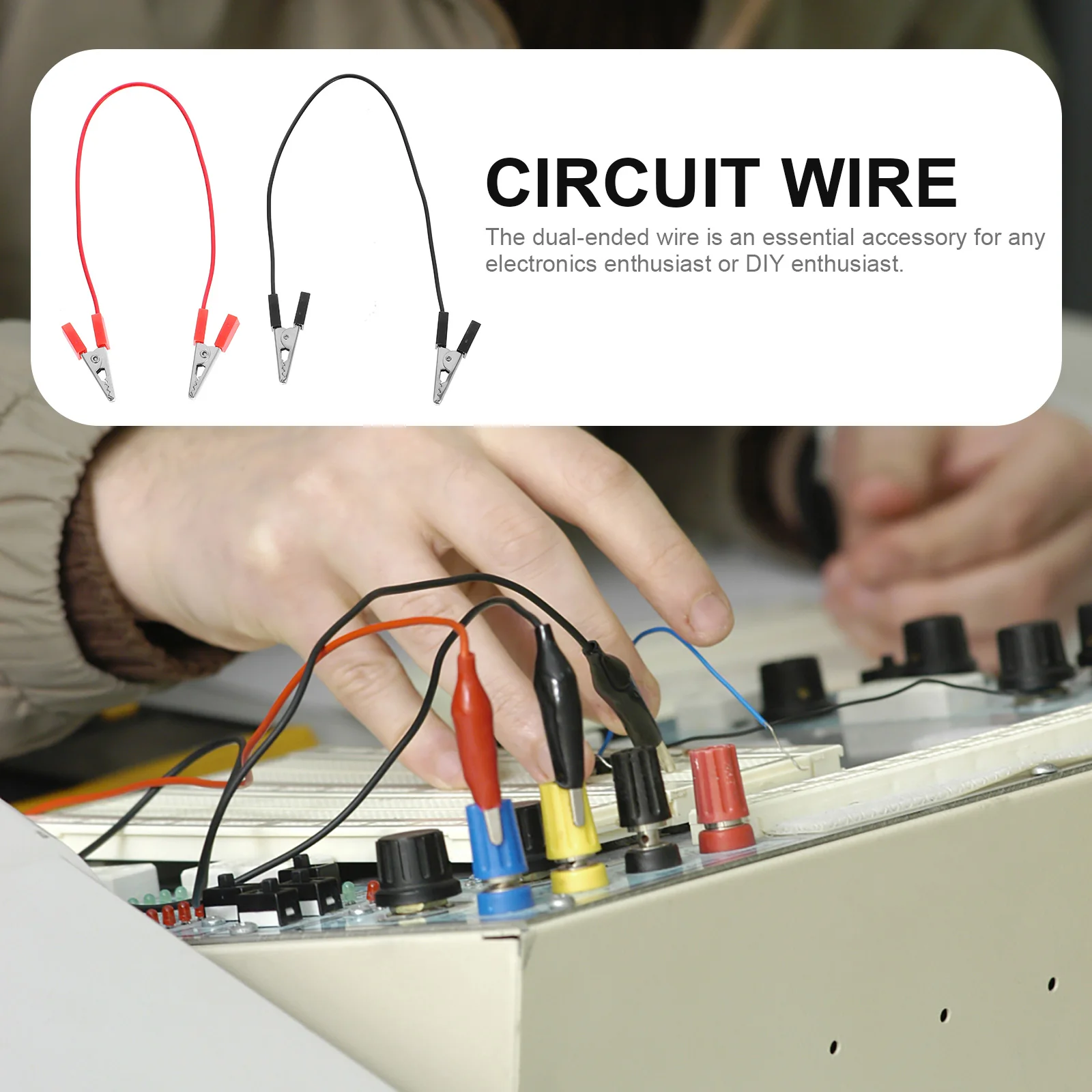 

8pcs Double Head Alligator Clip Wires Durable Pvc Insulated Copper Cables For School Physics Experiments Circuit Connections